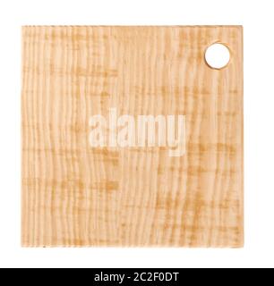 A wooden cutting board, isolated on a white background with a clipping path. A cooking frame with copy space Stock Photo