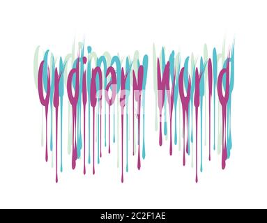 Ordinary World lettering text on white background in vector illustration Stock Vector