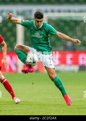 Bremen, Germany, 16th June 2020  Milot RASHICA, BRE 7  SV WERDER BREMEN - FC BAYERN MUENCHEN in 1. Bundesliga 2019/2020, matchday 32. © Peter Schatz / Alamy Live News / gumzmedia/nordphoto/ Pool   - DFL REGULATIONS PROHIBIT ANY USE OF PHOTOGRAPHS as IMAGE SEQUENCES and/or QUASI-VIDEO -   National and international News-Agencies OUT  Editorial Use ONLY Stock Photo