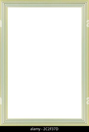 White Frame with Decorated Linear Borders Stock Photo