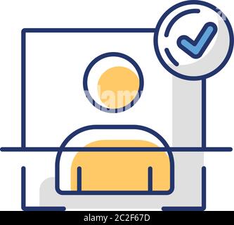 User authentication RGB color icon Stock Vector