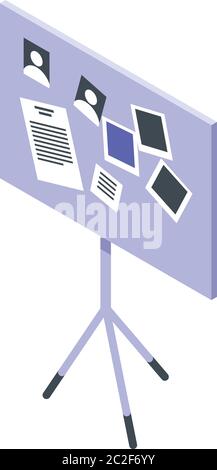 Policeman photo board icon, isometric style Stock Vector