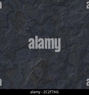 Seamless texture of black glossy rough stone. 3d illustration
