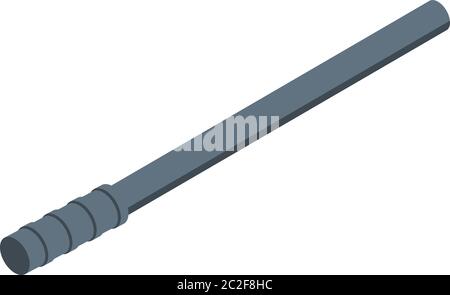 Policeman baton icon, isometric style Stock Vector