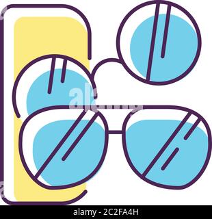 Sunglasses RGB color icon Stock Vector