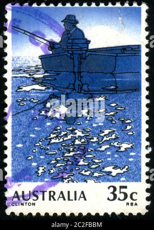 AUSTRALIA - CIRCA 1979: stamp printed by Australia, shows Fishing, circa 1979 Stock Photo