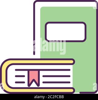 Bookstore RGB color icon Stock Vector