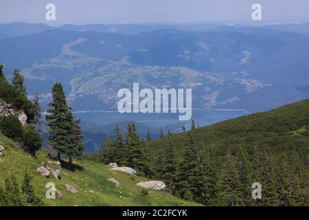 The Ceahlau Massif is one of the most beautiful mountains in Romania. You would find it a very good hiking destination as there are marked trails buil Stock Photo