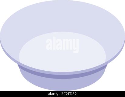 Empty meat plate icon, isometric style Stock Vector