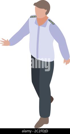 Policeman guard icon, isometric style Stock Vector