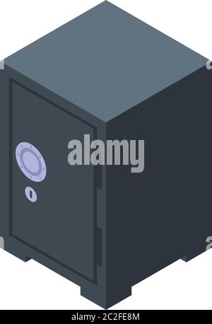 Policeman metal safe icon, isometric style Stock Vector