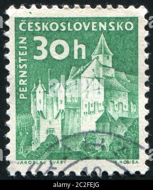 CZECHOSLOVAKIA - CIRCA 1969: stamp printed by Czechoslovakia, shows Bezdez Castle, circa 1969 Stock Photo