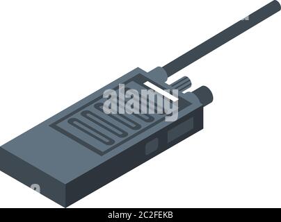 Policeman walkie talkie icon, isometric style Stock Vector