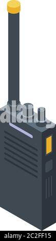 Personal guard walkie talkie icon, isometric style Stock Vector
