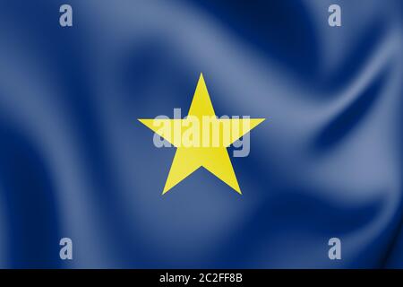 3D Republic of Texas (1836-1839) Flag. 3D Illustration. Stock Photo