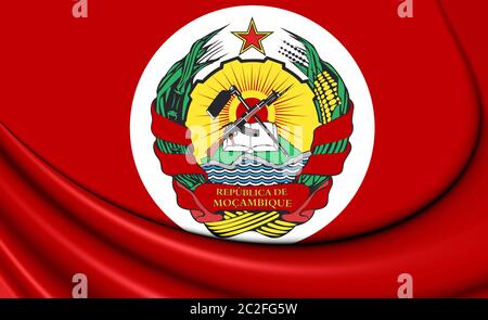 3D Presidential Standard of Mozambique. 3D Illustration. Stock Photo