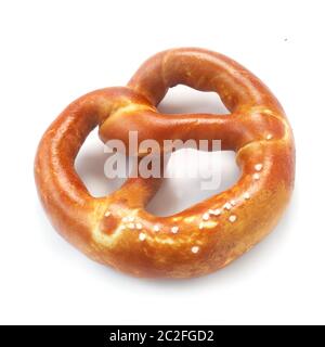 Traditional German Pretzel Isolated On White Stock Photo