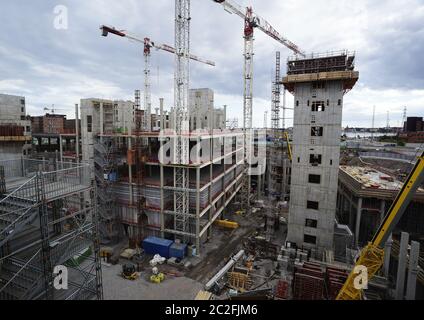 view of the construction site from above Stock Photo
