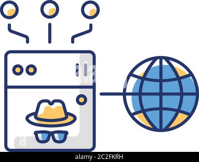 Anonymous proxy RGB color icon Stock Vector