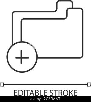 Empty folder pixel perfect linear icon Stock Vector