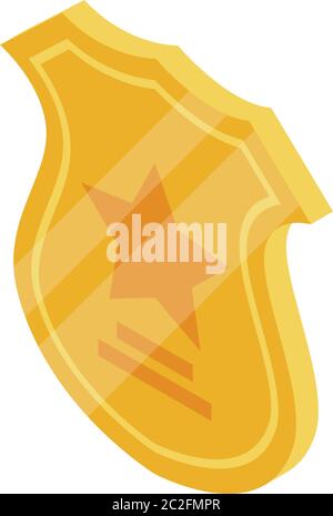 Policeman badge icon, isometric style Stock Vector