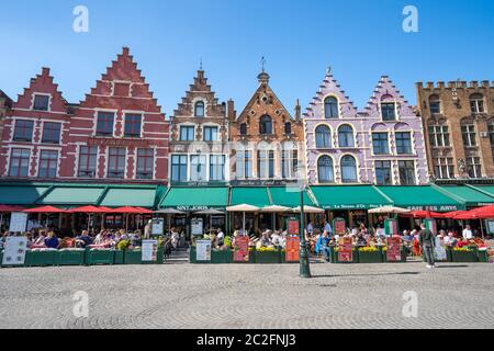 The market square of Bruges in Belgium Stock Photo