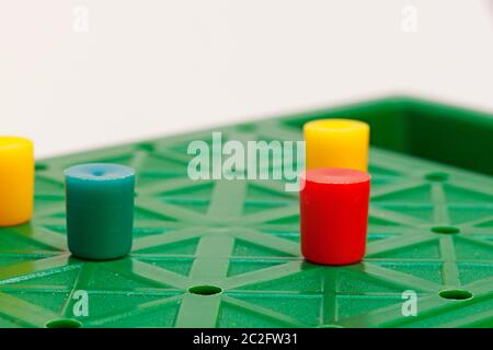 fox the game with different game pieces seen from the side Stock Photo