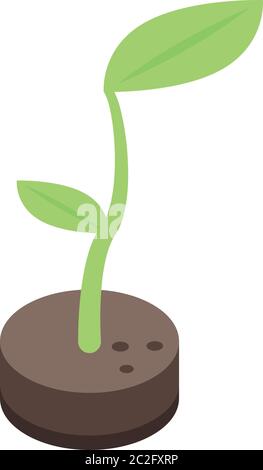 Eco ground plant icon, isometric style Stock Vector