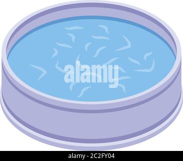 Eco fish farm pool icon, isometric style Stock Vector