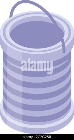 Metal filter bucket icon, isometric style Stock Vector