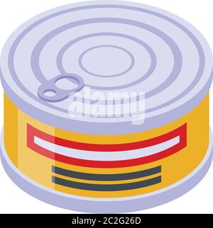 Fish tin can icon, isometric style Stock Vector