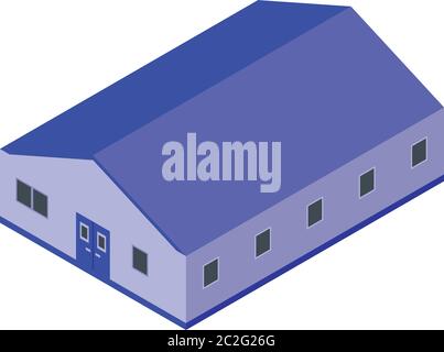 Fish farm building icon, isometric style Stock Vector