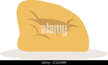 Bag yellow chair semi flat RGB color vector illustration Stock Vector