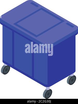 Street garbage box icon, isometric style Stock Vector