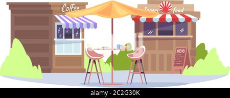 City fair semi flat RGB color vector illustration Stock Vector