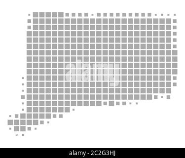 Square dots pattern map of Connecticut. Dotted pixel map with american ...