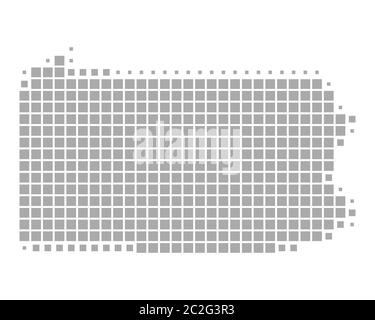 Square dots pattern map of Pennsylvania. Dotted pixel map with american ...