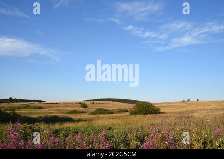 The Ore Mountains or Ore Mountain Range in the evening Stock Photo