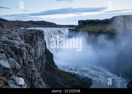Dettifoss Waterfall north Iceland in dusk Stock Photo