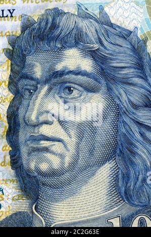 Hungarian forint with the portrait of King Matthias Corvinus Stock Photo