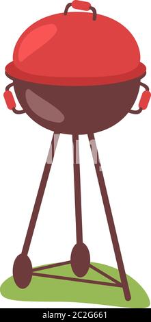 Backyard cooking semi flat RGB color vector illustration Stock Vector