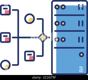 Resource server RGB color icon Stock Vector