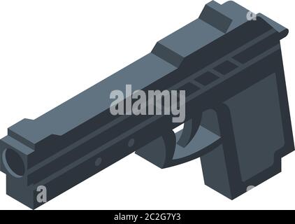 Policeman gun icon, isometric style Stock Vector