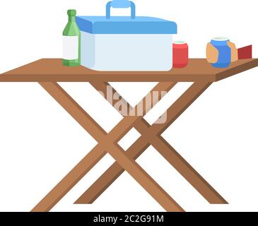 Camp food semi flat RGB color vector illustration Stock Vector
