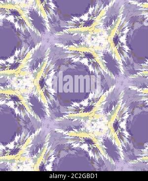 Lilac shibori tie dye dotted geometric circle background. Seamless pattern wax print bleached resist background. Irregular dip dyed batik textile Stock Vector