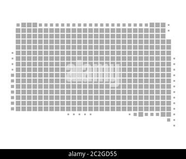 Square dots pattern map of South America. Dotted pixel map isolated on ...