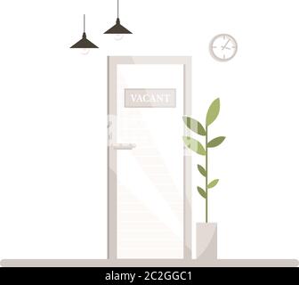 Vacant work position semi flat RGB color vector illustration Stock Vector