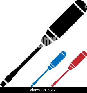 Screwdriver Icon Design, A Tool For Turning (Driving Or Removing) Screws Vector Art Illustration Stock Vector
