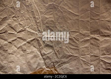 High detailed abstract packaging Yellow Wrinkled paper texture. Stock Photo