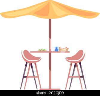 Food court semi flat RGB color vector illustration Stock Vector